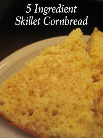 You'll love this 5 Ingredient Skillet Cornbread not only because it's super easy to make, but because it is moist, sweet and yummy! Stop by for the recipe! 