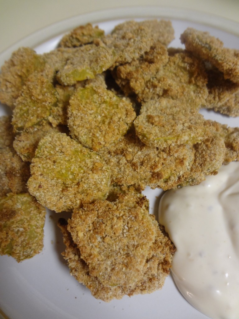These Oven Fried Pickles are pretty tasty, especially if you're trying to watch your caloric intake. Stop by for the recipe!