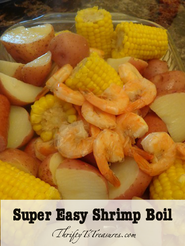 shrimp boil - corn, new potatoes, sausage and shrimp