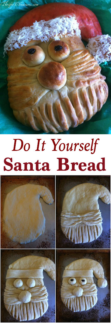 Looking for Christmas crafts, Christmas decorations or Christmas ideas? Then check out this DIY Santa Bread with step-by-step instructions. It's super easy to make and you're sure to have a blast creating it! 