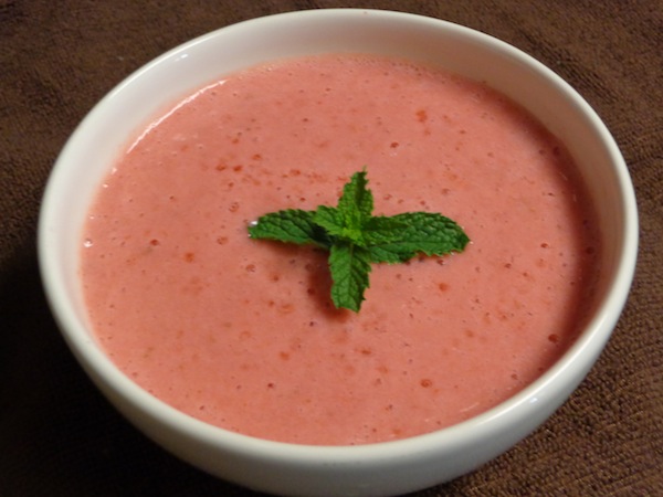 bowl of strawberry soup