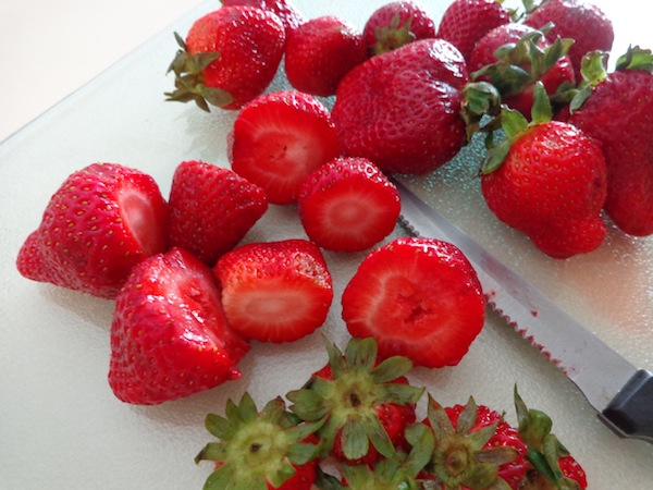 strawberries with stem cut off