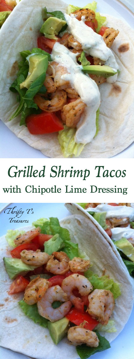 Grilled Shrimp Tacos with Chipotle Lime Dressing make for an easy dinner and are one of our favorite grilling recipes. You'll fall in love at first bite.