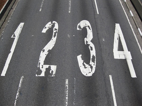 highway with number lanes - 1, 2, 3, 4