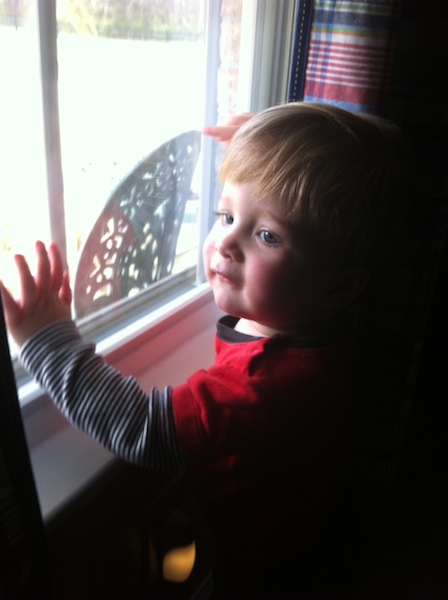 Dalton looking out window
