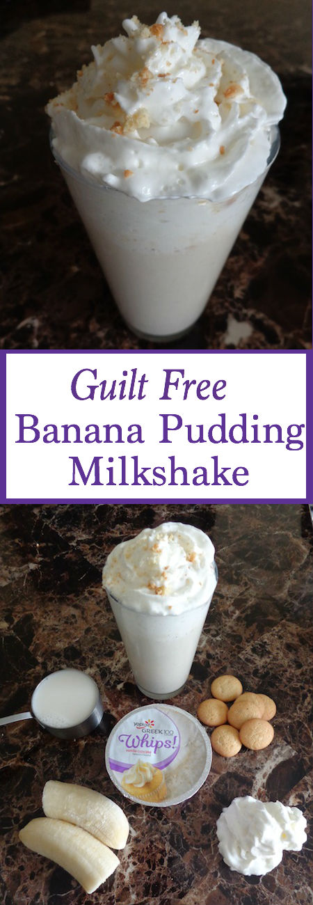 This Banana Pudding Milkshake is not only perfect for breakfast but fab as easy desserts or snack recipes too! It's guilt free and only 5 ingredients!