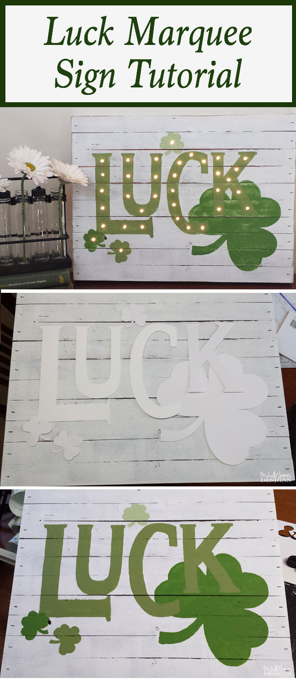 This Luck Marquee sign is the perfect home decor, rustic decor and DIY crafts all in one. It's a piece of art and a fun way to celebrate St Patricks Day.