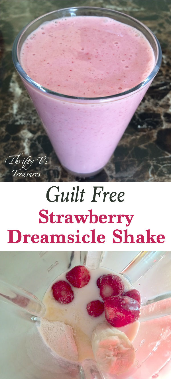 This Strawberry Dreamsicle Shake is a favorite breakfast or snack recipes. It's guilt free, 5 ingredients and packed full of protein and energy!