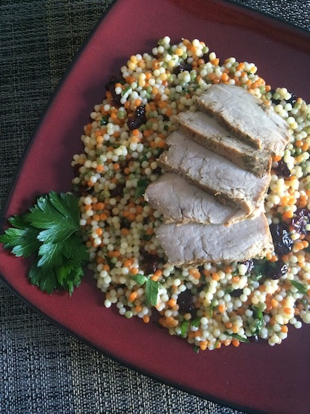 Not sure which one of your recipes to make for dinner tonight? This Roasted Pork Tenderloin with Cranberry Lemon Couscous is the perfect solution because it's quick, easy AND healthy! It's one of those 30 minute meals that families like yours will ask for again and again.