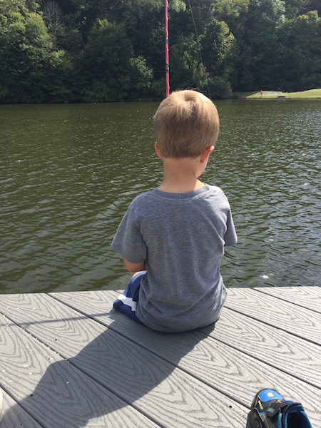 Dalton fishing on the dock