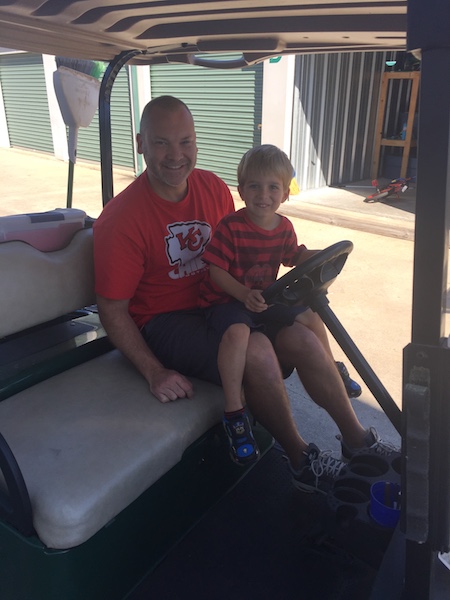 Doug and Dalton on golf cart